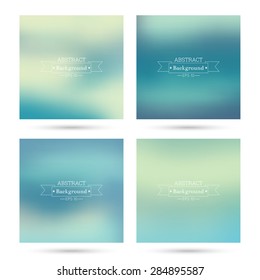 Set of vector colorful abstract backgrounds blurred. 