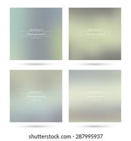 Set of vector colorful abstract backgrounds blurred. 