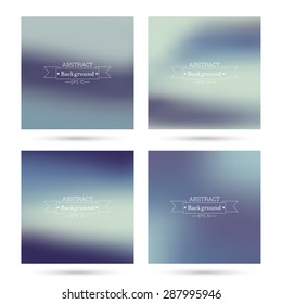 Set of vector colorful abstract backgrounds blurred. 