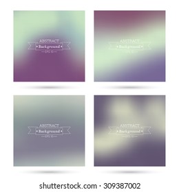 Set of vector colorful abstract backgrounds blurred.