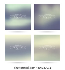Set of vector colorful abstract backgrounds blurred.