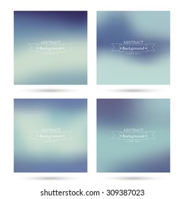 Set of vector colorful abstract backgrounds blurred. 