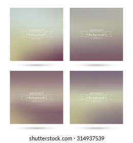 Set of vector colorful abstract backgrounds blurred.
