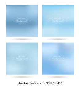 Set of vector colorful abstract backgrounds blurred. 