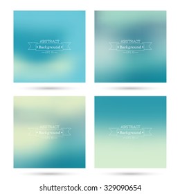 Set of vector colorful abstract backgrounds blurred. 