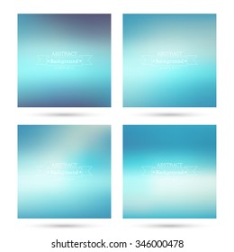 Set of vector colorful abstract backgrounds blurred. 