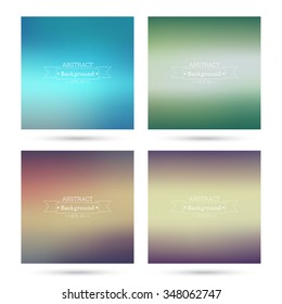 Set of vector colorful abstract backgrounds blurred. 