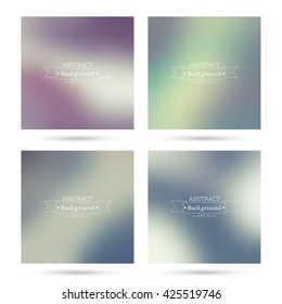 Set vector colorful abstract backgrounds blurred.