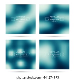 Set of vector colorful abstract backgrounds blurred. 