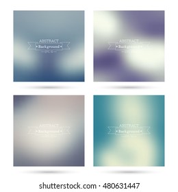 Set vector colorful abstract backgrounds blurred.