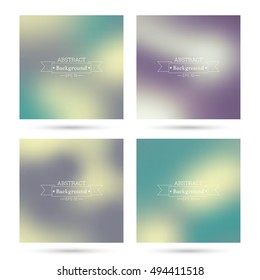 Set vector colorful abstract backgrounds blurred. 