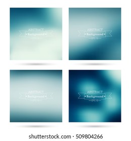 Set of vector colorful abstract backgrounds blurred.