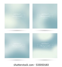 Set of vector colorful abstract backgrounds blurred. 