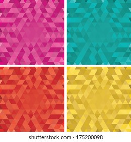 Set of vector colorful Abstract triangle backgrounds