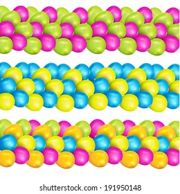 set of vector colorful balloons isolated on white