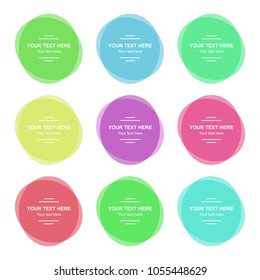 Set of vector colorful banners. Abstract vector colored shapes for design. Banners with sample text.