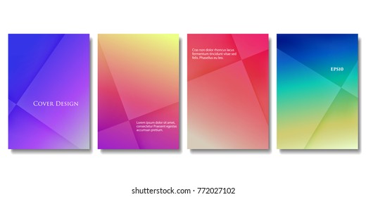 Set of Vector Colorful Brochure Templates. Abstract Three Dimensional Blocks with Gradient Effect. Applicable for Web Background, Banners, Posters and Fliers. EPS 10 Vector.
