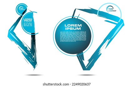 Juego de banner vectorial de pincel colorido sobre el fondo blanco