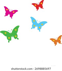 Conjunto de mariposas de colores de Vector simple. Colección de mariposas.
