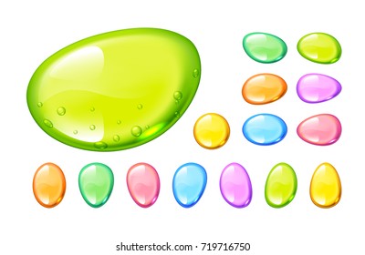 Set of vector colorful candy drops on white background. Eps10. RGB. Global colors