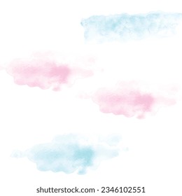 Set of vector colorful clouds for design. Smoke