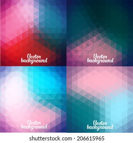 set of vector colorful geometric background