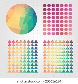 set of vector colorful geometric background