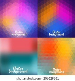 set of vector colorful geometric background