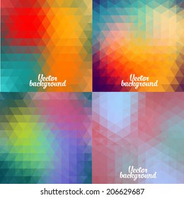 set of vector colorful geometric background