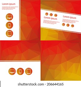 set of vector colorful geometric background