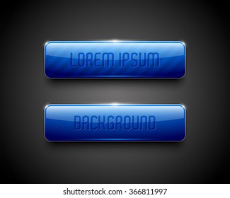 Set of vector colorful glossy banners, plastic web buttons