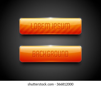 Conjunto de banners gloseros vectoriales coloridos, botones de plástico