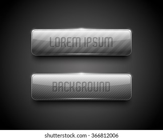 Set of vector colorful glossy banners, plastic web buttons
