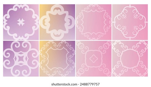 set of vector colorful gradient frames