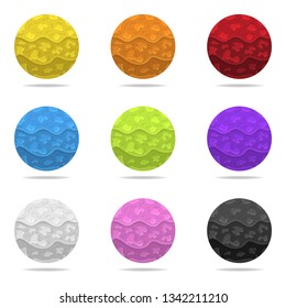 Set of Vector Colorful Magic Spheres with Shadow. Colored Abstract Balls. Paper Effect. Vector illustration for Your Design, Web.