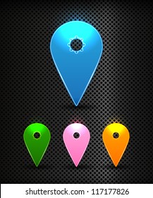 Set of Vector colorful Map Pins Pointer,User interface map marker, eps 10