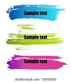 Set of vector colorful paint grunge banners.