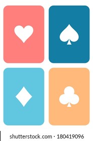 Set of vector colorful playing cards with symbols