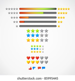 Set of vector colorful rating icons