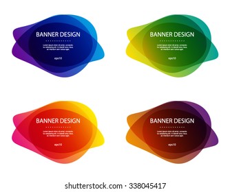Set of vector colorful round abstract shapes. Banner design