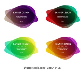 Set of vector colorful round abstract shapes. Banner design