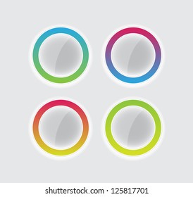 A set of vector colorful round banners / buttons / badges