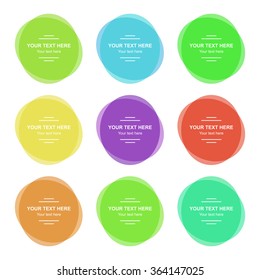 Set of vector colorful round banners. Abstract vector shapes for design with sample text. EPS10