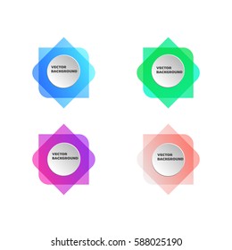 Set of vector colorful round banners.