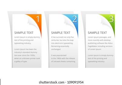 Set of Vector Colorful Sample Option Stickers.