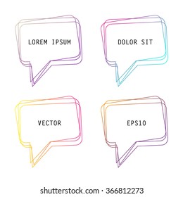 Set of vector colorful speech bubbles