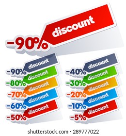 Set of vector colorful sticker labels for  sales and final discount