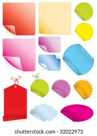 set of vector colorful stickers