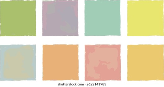 Set of vector colorful sticky notes. Rough edge paper frames. 