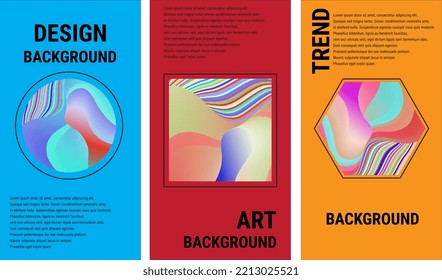 Set vector colorful surreal abstract background illustration for poster, banner, print, fabric and social media story. Eps10
